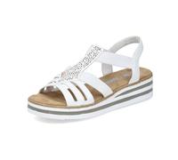 Rieker Femme V0240 Sandales compensées, Blanc, 41 EU