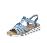 Rieker Femme V0678 Sandales compensées, Bleu, 40 EU