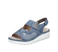Rieker Femme V1389 Sandales compensées, Bleu, 41 EU