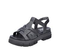 Rieker Femme V5352 Sandale, Noir, 41 EU