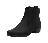 Rieker Bottine femme fermeture éclair talon bloc style western Y0762, Taille:40 EU, Couleur:Noir