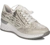 Rieker Femmes Baskets à fermeture éclair métallique Talon compensé N4316, Taille:37 EU, Couleur:Beige