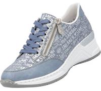 Rieker Femmes Baskets à fermeture éclair métallique Talon compensé N4316, Taille:39 EU, Couleur:Bleu