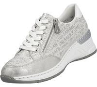 Rieker Femmes Baskets à fermeture éclair métallique Talon compensé N4316, Taille:42 EU, Couleur:Beige