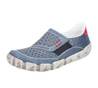 Rieker Femmes Chaussures basses en cuir perforé L0356, Taille:38 EU, Couleur:Bleu