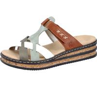 Rieker Femmes Mules Plateau Talon Coin 62989, Taille:41 EU, Couleur:Vert
