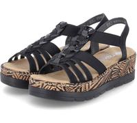 Rieker Femmes Sandales T-Sandalettes Noir Synthétique extensible Taille : 36
