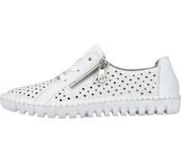 Rieker Femmes Sneaker Cuir léger perforé fermeture éclair M2300, Taille:39 EU, Couleur:Blanc