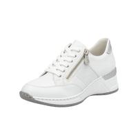 Rieker Frühjahr/Sommer, Sneakers Basses Femme, Blanc (Weiss/Weiss-Silber/Argento/ 80 80), 36 EU