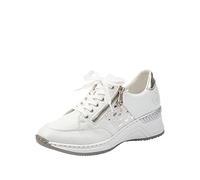 Rieker Femme Frühjahr/Sommer N4322 Sneakers Basses, Blanc (Weiss/Weiss-Silber/Argento/ 80 80), 42 EU