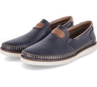 Rieker Herren Slipper Bleu foncé Cuir lisse Taille:42
