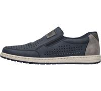 Rieker Herren Slipper Halbschuh Gummizug Lochmuster perforé 18267, Taille:44 EU, Couleur:Bleu
