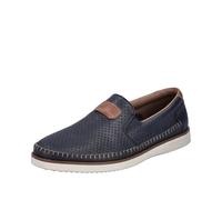 Rieker Herren Slipper Bleu foncé Cuir lisse Taille:42