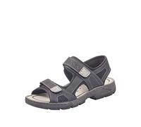 Rieker Homme Sandales 26156, Monsieur Sandales de Trekking,Sandales de Sport,Semelle extérieure,Double Fermeture Velcro,Schwarz,44 EU / 9,5 UK