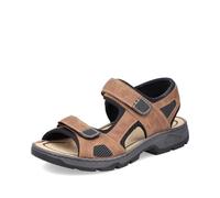 Rieker Homme Sandales 26156, Monsieur Sandales Fines,Chaussure d'été,Sandale d'été,Confortable,Plate,Marron (Braun Kombi / 25),44 EU / 9.5 UK