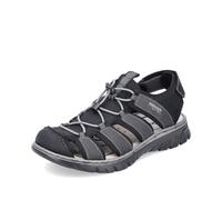 Rieker Homme Sandales 26770, Monsieur Sandales Fines,Chaussure d'été,Sandale d'été,Confortable,Plate,Noir (Schwarz / 00),44 EU / 9.5 UK