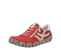 Rieker Baskets femme L0363 – Fermeture éclair, cuir flexible – Rouge 39