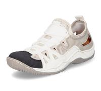 Rieker Femme Baskets L0539, Dame Baskets Basses,Semelle intérieure Amovible,Sport,Chaussures de Rue,Blanc (Weiss Kombi / 80),37 EU / 4 UK