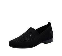 Rieker Mocassins Femme Maille Noir Strass Élastique 51989