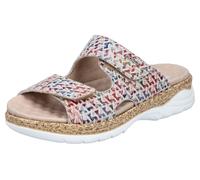 Rieker Mule bleu marine / jaune / rouge foncé / blanc, Taille 37