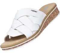 Rieker Mule femme blanche tressée stylée textile synthétique V3608, Taille:40 EU, Couleur:Blanc