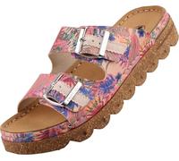 Rieker Mule femme liège floral semelle ondulée nature souple multicolore V8751, Taille:38 EU, Couleur:Multicolore