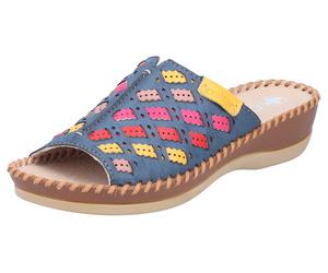Rieker Mule marine / jaune foncé / rose / rouge, Taille 37