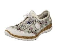 Rieker N42v1-90 Simba Slip on Toggle Trainers en Blanc avec Imprimé Floral 38 White