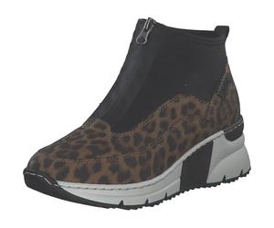 Rieker N6352-90 Bottes à enfiler en textile et synthétique pour femme Marron, Marron, 38 EU