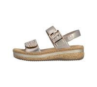 Rieker® - Nu-Pieds Femme en Cuir Beiges et à Bandes Auto-agrippantes