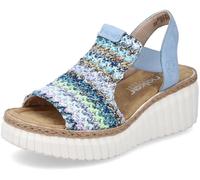 Rieker Rieker Womens Blue Elastic Stretch Sandals