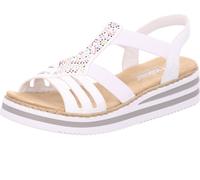 Rieker Femme V0240 Sandales compensées, Blanc, 37 EU