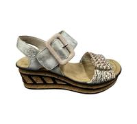 Rieker - Sandale compensée 68172 - Femme - Chaussures - Beige - Taille: 41 EU