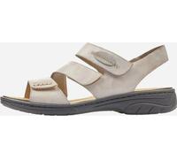 Rieker Sandale femme coupe étroite cuir avec trois fermetures velcro 64573, Taille:39 EU, Couleur:Beige