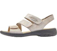 Rieker Sandale femme coupe étroite cuir avec trois fermetures velcro 64573, Taille:41 EU, Couleur:Beige