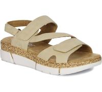 Rieker Sandale Femme Plateau Velcro Talon compensé sportif V2366, Taille:38 EU, Couleur:Beige