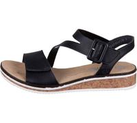 Rieker Femme Sandales V3660, Dame Sandales Fines,Chaussure d'été,Sandale d'été,Confortable,Plate,Noir (Schwarz / 02),37 EU / 4 UK