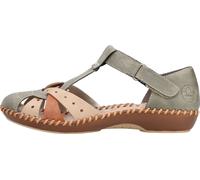 Rieker Sandale Femme T-sangle semi-fermée Velcro M1655, Taille:37 EU, Couleur:Vert