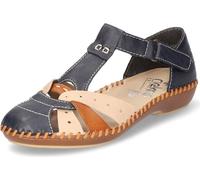 Rieker Sandale Femme T-sangle semi-fermée Velcro M1655, Taille:41 EU, Couleur:Bleu