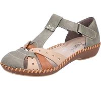 Rieker Sandale Femme T-sangle semi-fermée Velcro M1655, Taille:41 EU, Couleur:Vert