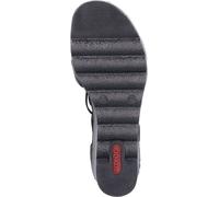 Rieker Sandale femme talon compensé en T et talon fermé 67480, Taille:41 EU, Couleur:Noir