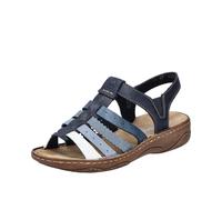 Rieker Sandale Femmes Étroit Doux Flexible Bleu Élastique Riricon-Sohle V2875