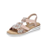 Rieker Sandales compensées pour femme V0613 à lanières Rose 90 Taille 36 EU (étroit)