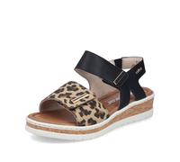 Rieker Sandales compensées V4181 pour femme Noir Combi 00 Taille 41 EU
