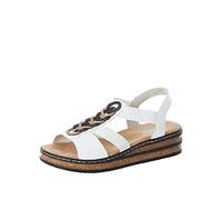 Rieker Sandales 629y2 pour femme, Combinaison blanche., 41 EU