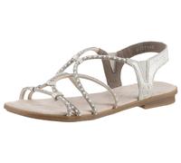 Rieker Sandales mules 64270 – Dos ouvert à enfiler – Beige clair/Argent/Blanc perle Taille 42