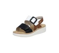 Rieker Sandales à lanières marron / noir / blanc, Taille 38