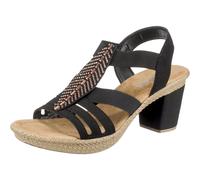 Rieker Sandales à lanières or rose / noir, Taille 38