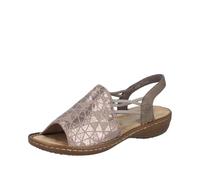 Rieker Sandales à lanières pour femme 608D1 Beige 39 EU