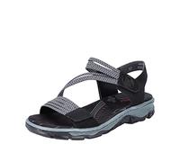Rieker Sandales à lanières pour femme 68871, Noir, 37 EU